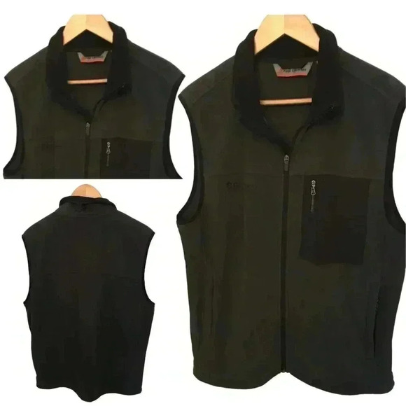 Free Country Grey & Black Fleece Jacket Vest Mens Size M.png - Picture 2 of 13